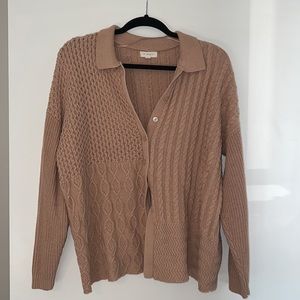 Tan coastal grandma style cardigan worn once perfect condition